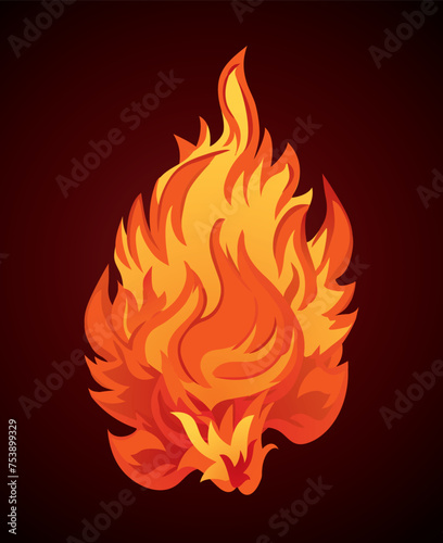 Bright fire background. Vector drawing pattern