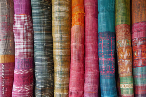 A pattern of khadi with the hand-spun and hand-woven cotton fabric of freedom © Formoney