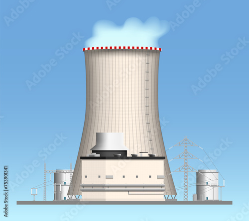 Nuclear power plant. Vector illustration