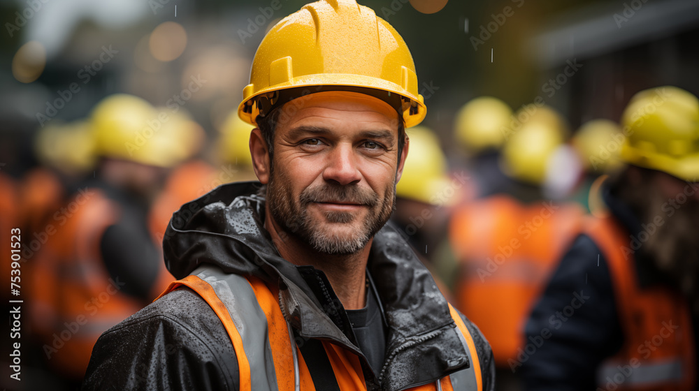 Portrait of a ma in uniform and helmet on the building background, concept of civil engineering Portrait of a ma in uniform and helmet on the building background, concept of civil engineering