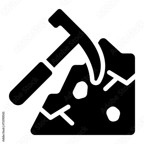 Mining pickaxe industry icon
