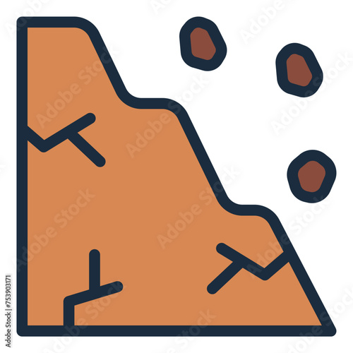 Erosion landslide icon