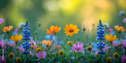 "Blooming Wildflowers: Nature's Radiant Greeting Card". Concept Nature Photography, Wildflowers, Greeting Card Inspiration