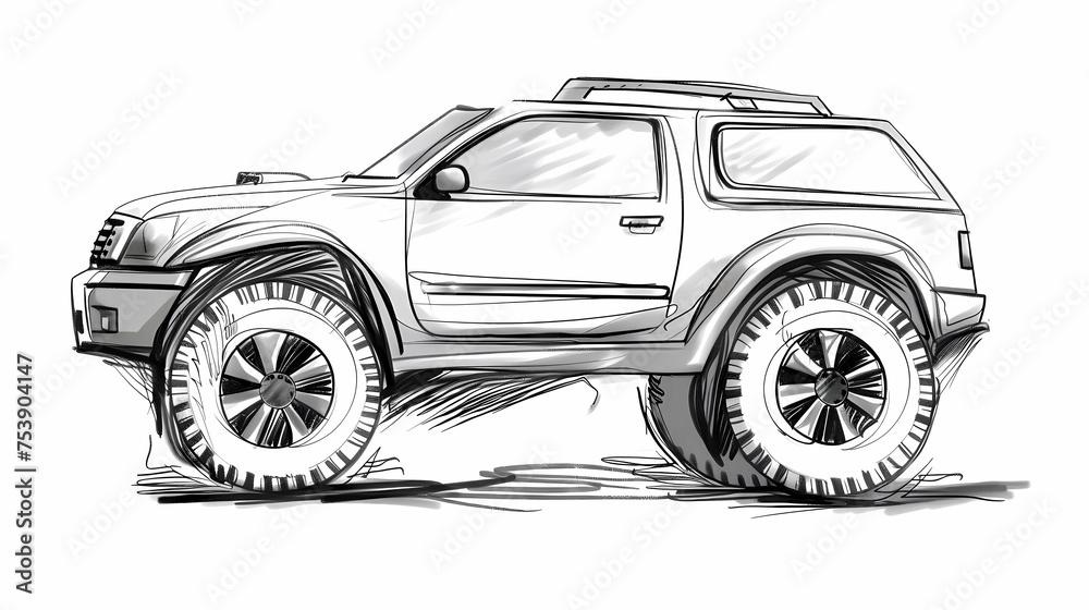 Fototapeta premium off-road car, country music background, road trip,
