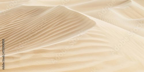 A sandy desert landscape with a few small dunes