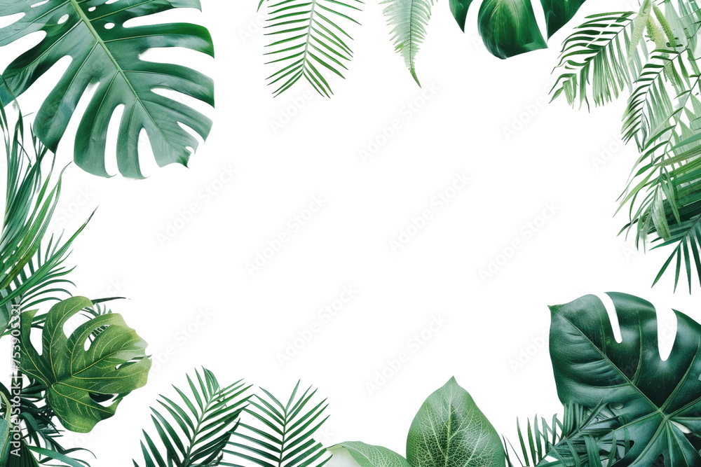 Tropical Leaves on Display Isolated On Transparent Background