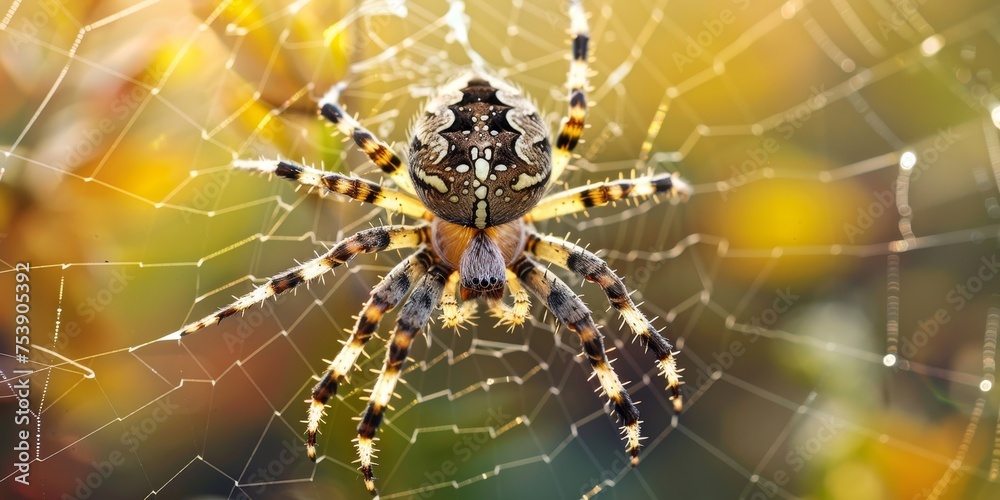 A spider is on a web A spider is on a web