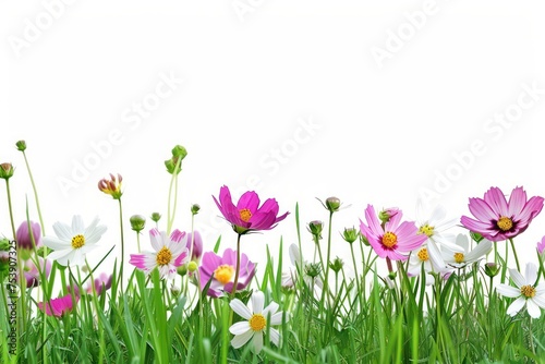 colourful hd flowers background with white background photoshop collection © AAA