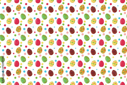 Seamless vector pattern Easter Eggs ornament Endless texture for spring design decoration print fabric greeting cards posters invitations advertisement Isolated background Wrapping paper