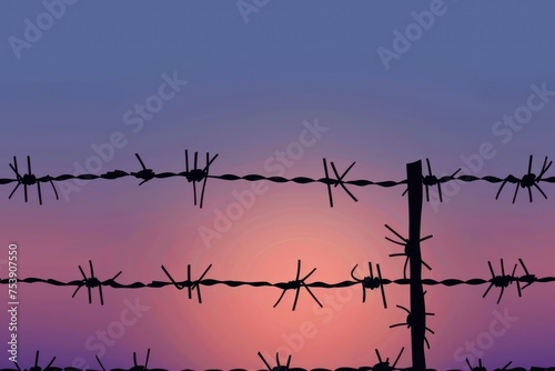barbed wire silhouette background vector