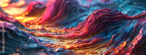 A colorful wave with a yellow and orange hue