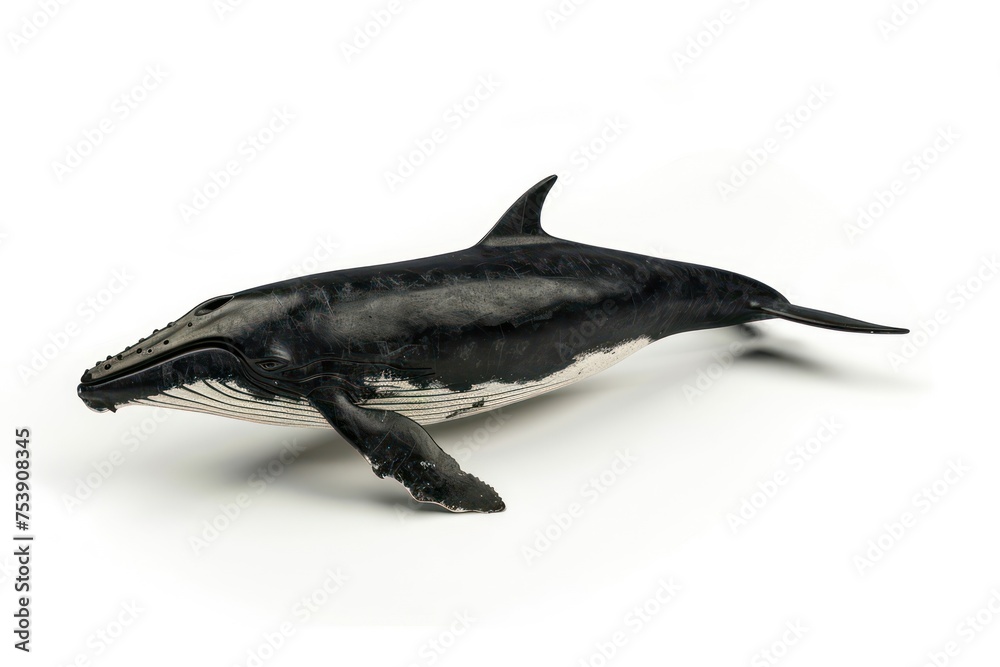 Obraz premium whale is shown on a white background