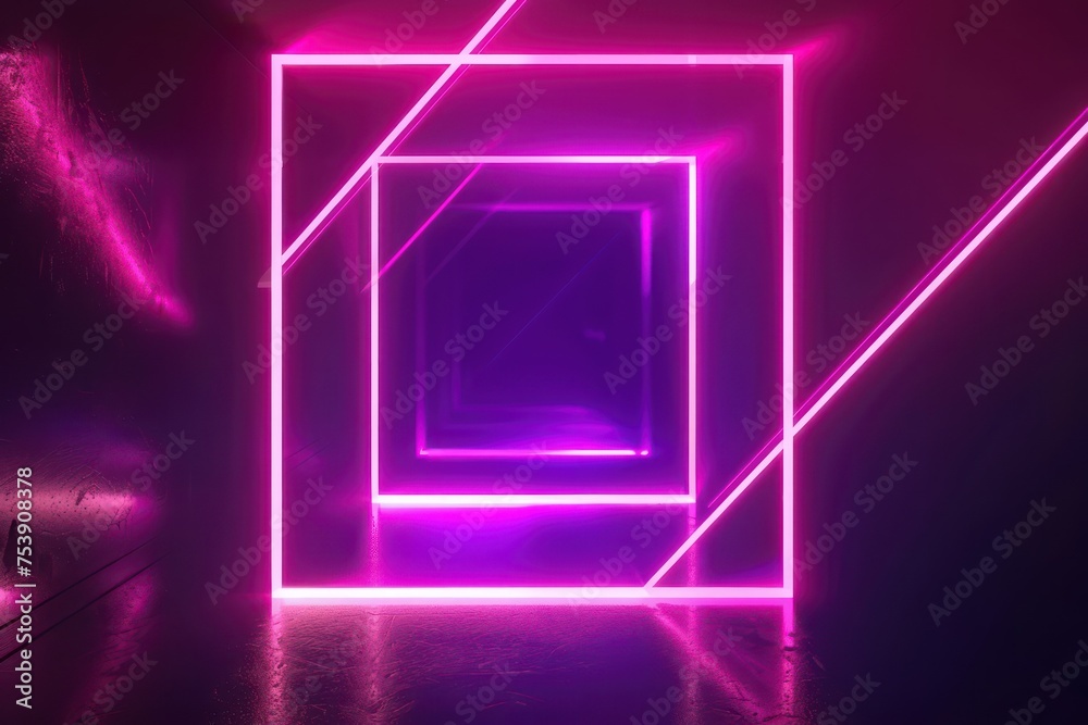 Fototapeta premium neon square frame