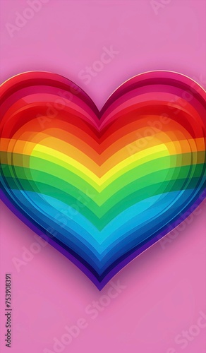 Wallpaper Mural Abstract rainbow heart valentine love background texture. AI generated. Torontodigital.ca