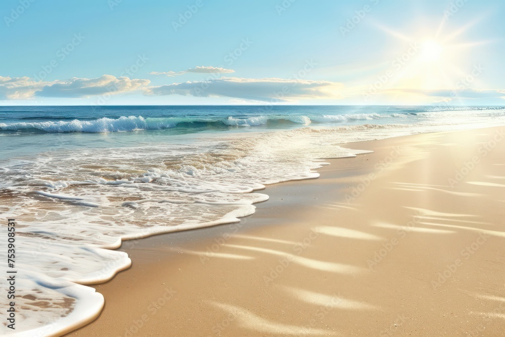 sandy beach has the sun shining on it sandy beach has the sun shining on it