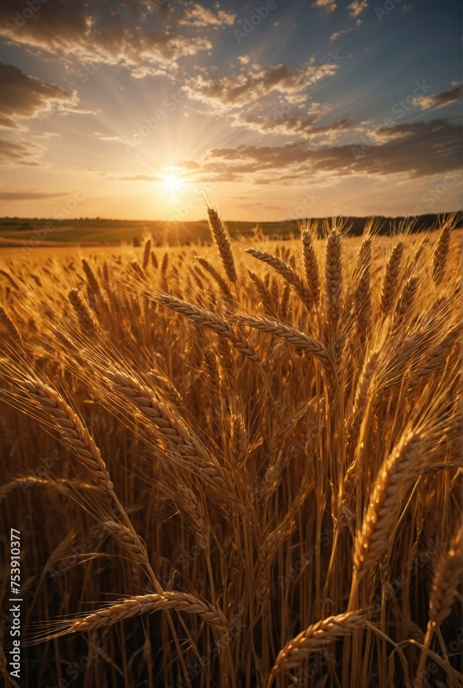 Wheat in the field - obrazy, fototapety, plakaty 