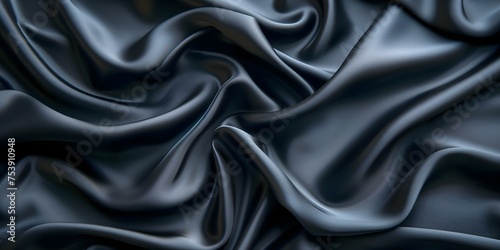 Luxurious Backdrop Created by Sleek and Elegant Black Silk Satin. Concept Luxurious Backdrop, Elegant Silk Satin, Black Elegance