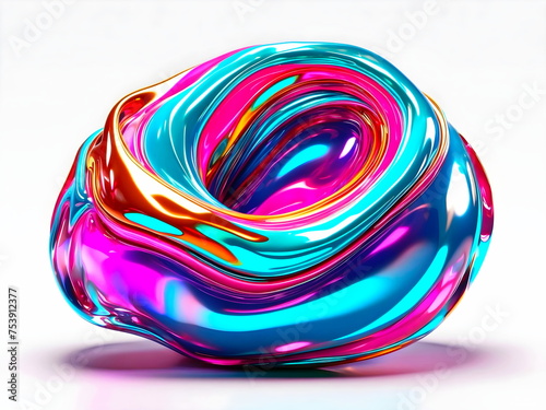 design holographic twisted color abstract generative AI