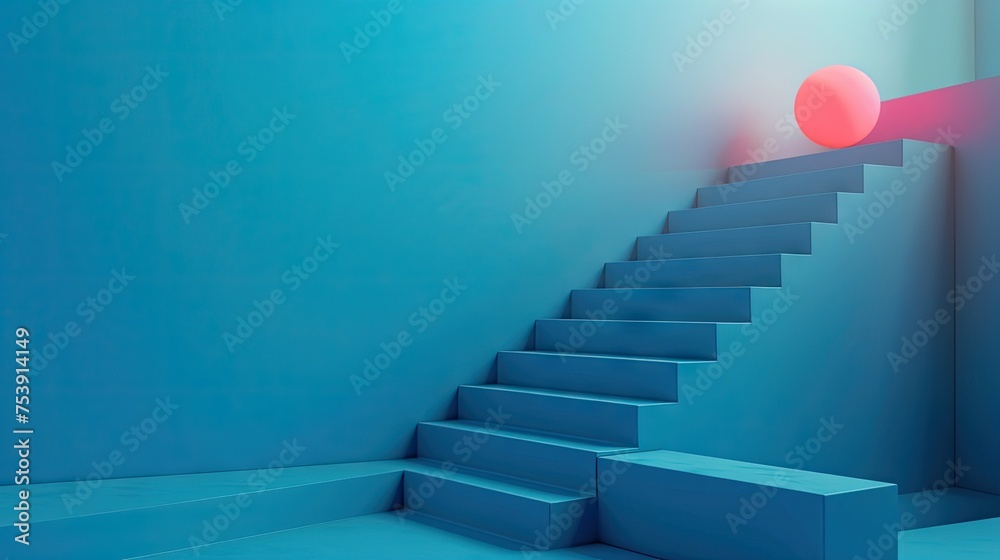 Obraz premium Business Growth Success Achievement Pdca Concept, Step Stair Or Ladder For Planning Development Leadership And Customer Target Group