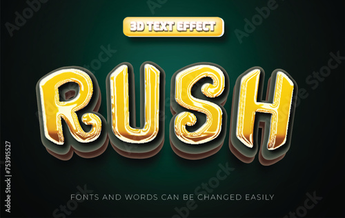 Rush gold treasure 3d editable text effect style