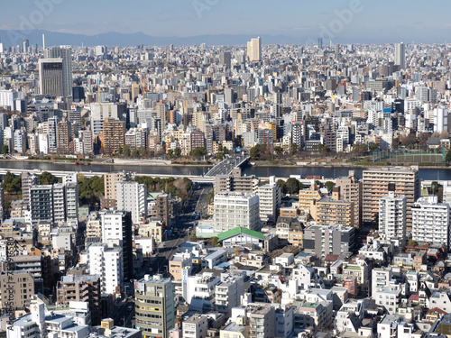 東京の街並み 隅田川と言問橋