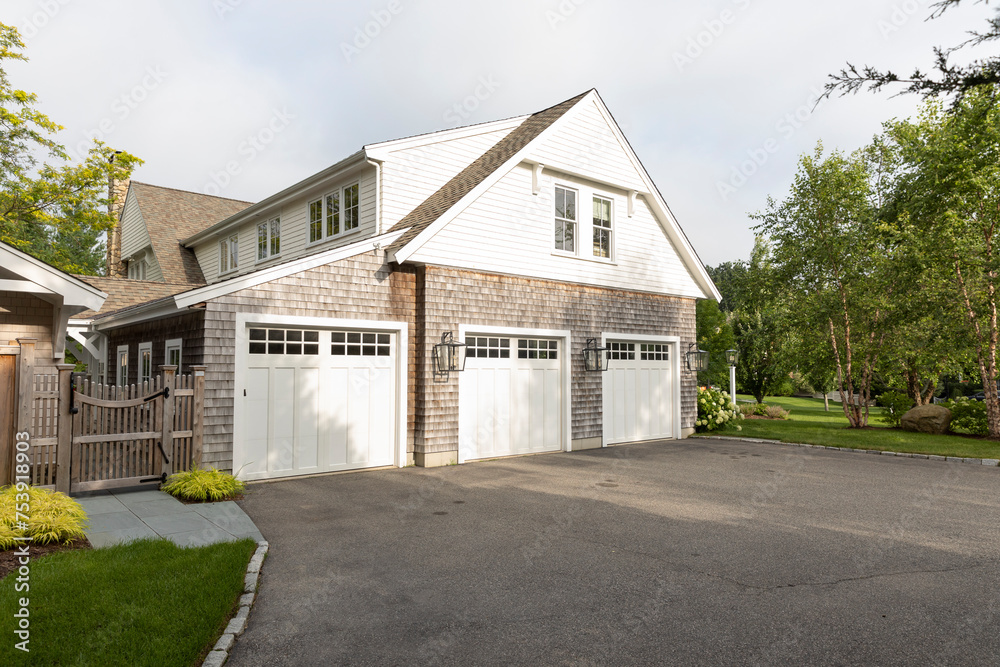 Driveway Garage Door at Contemporary Home outside Driveway Garage Door at Contemporary Home outside