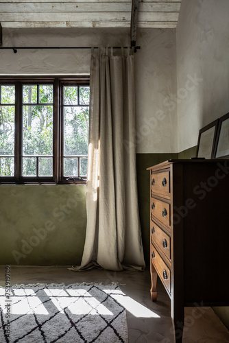 Vintage interior with rendered walls photo
