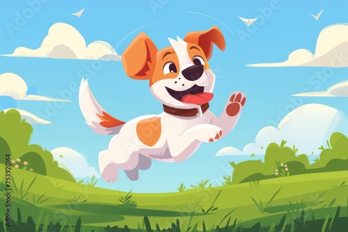 Cartoon Dog Flying Through the Air photo