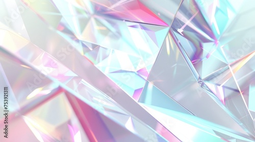 A gentle composition of soft pastel holographic shades forms a geometric pattern of tranquility.