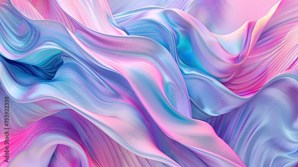 Obraz premium Illustration Of Colorful Abstract Background With Pink And Blue Multicolored Wavy Surfaces
