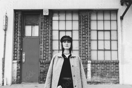 Portrait of Women Standing in Front of a Building