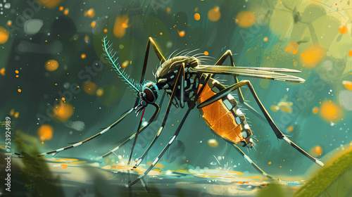 mosquito close up, Malaria research, search cure to mosquito-borne disease. 