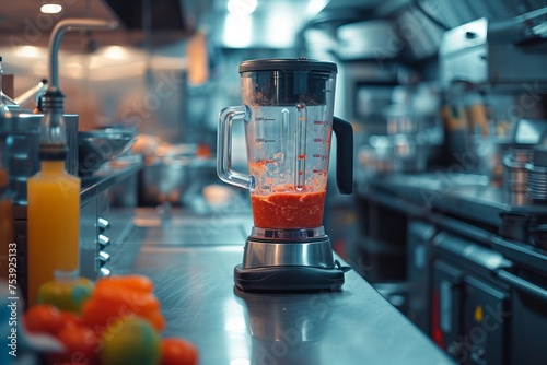 Blender Sitting on a Counter in a Kitchen