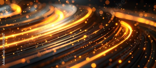 Abstract Background with Golden Light and Cables, To convey the idea of fast and efficient data transfer through an artistic and visually appealing