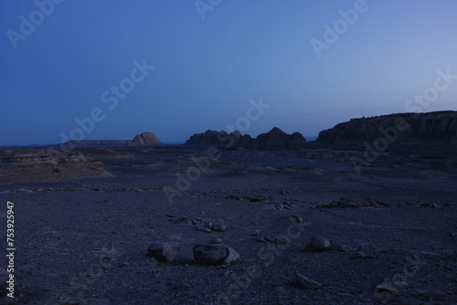 Twilight over Desert Badlands photo