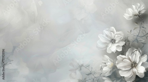 Elegant white flower with watercolor style for background and invitation wedding card. AI generated