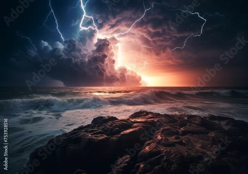 Thunderbolt Horizons: Explore the dynamic beauty of a stormy landscape, where lightning casts its brilliant streaks across the canvas of the sky.