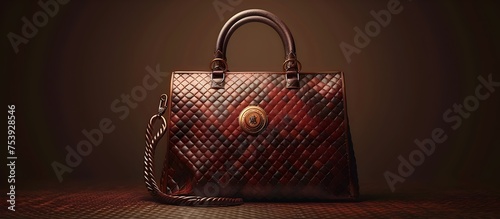 Versace Leather Handbag with Woven Pattern, To showcase the beauty and sophistication of the Versace handbag, emphasizing its high-end design and photo