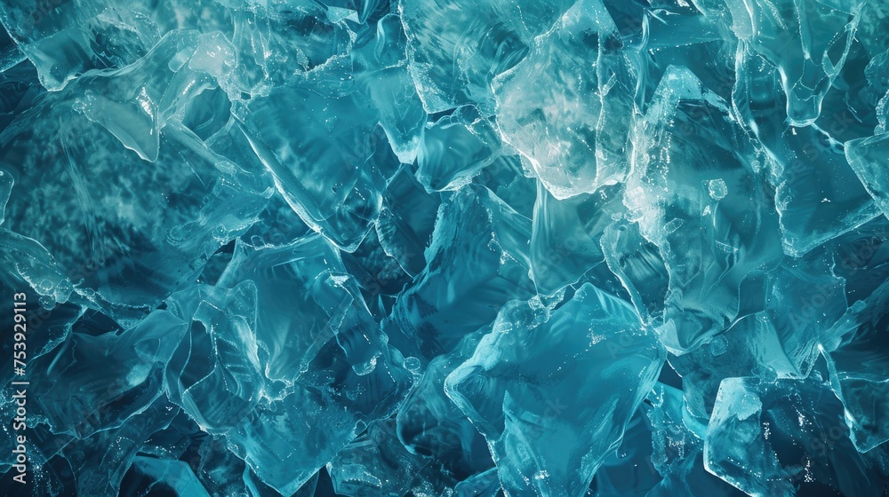 Obraz premium Intricate Patterns Of Blue Ice Texture