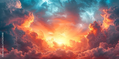 The title remains meaningful as it conveys the image of a sunset illuminating clouds with hope and beauty. Concept Sunset Glow, Illuminated Hope, Clouds of Beauty, Radiant Skies