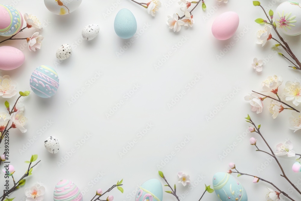 This festive design is perfect for Easter greetings, cards, invitations, packaging, and  backgrounds.