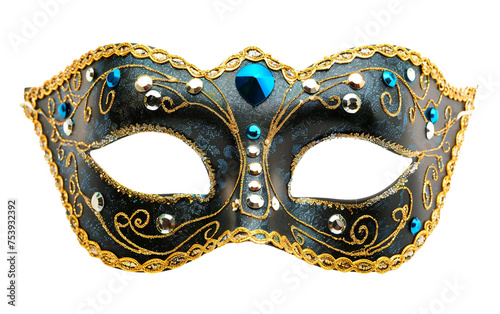 Charming Mask with Sparkling Details Enhancing Festive Spirit Isolated on Transparent Background PNG.