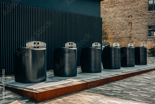 Row Of Trash Cans photo