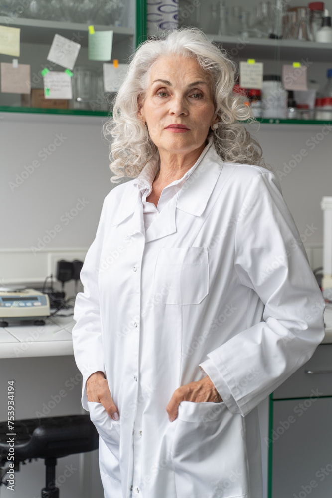Senior Female Scientist Portrait In Modern Lab Senior Female Scientist Portrait In Modern Lab