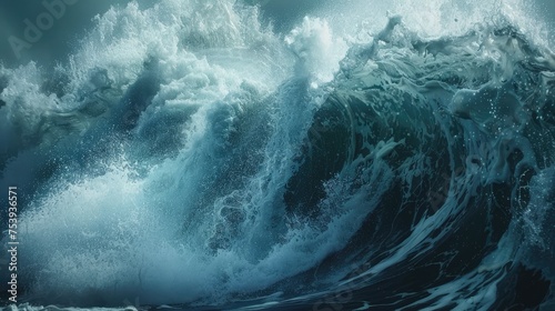 Powerful Ocean Wave Cresting With Spray