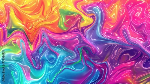 Psychedelic Liquid Swirl Patterns With Rainbow Colors