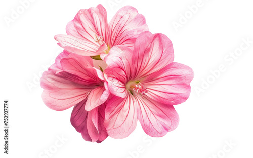 Vibrant Blooms Pink Geranium Radiant Beauty Isolated on Transparent Background PNG.