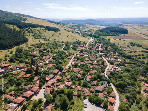 Aerial view of village of Zheravna, Bulgaria photo