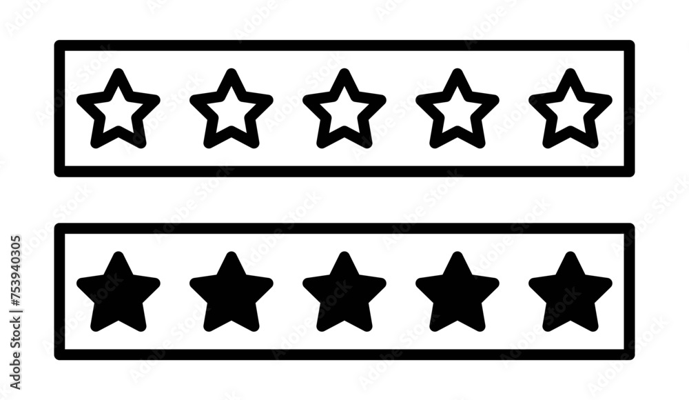 Review star outline icon collection or set. Review star Thin vector line art Review star outline icon collection or set. Review star Thin vector line art