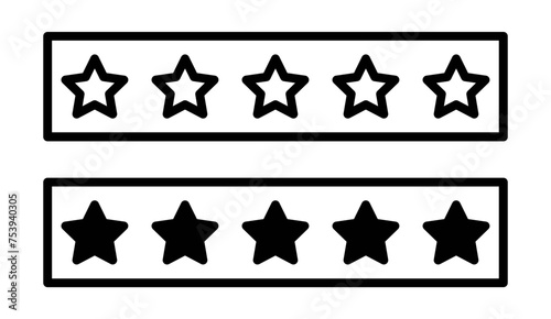 Review star outline icon collection or set. Review star Thin vector line art